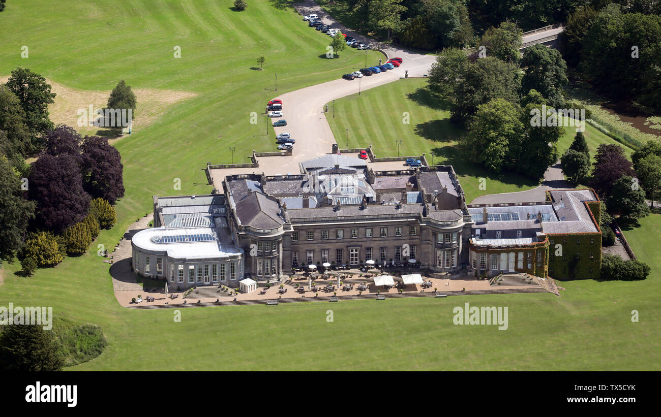 Vue aérienne de Wynyard Hall, North East England, UK Banque D'Images