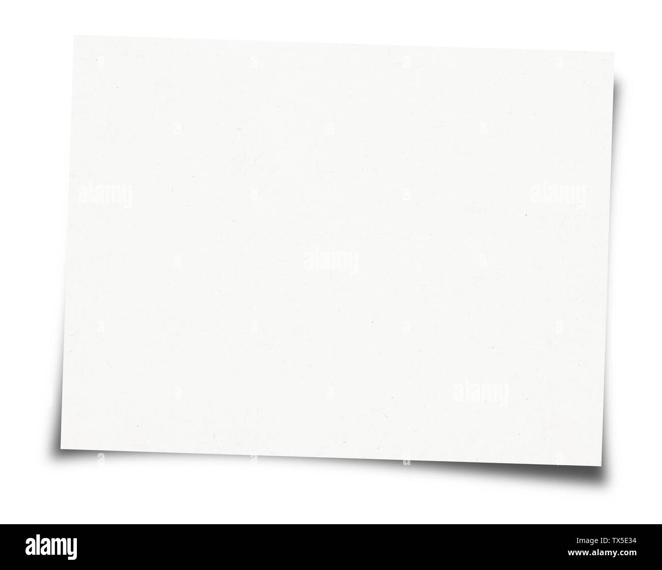 Feuille de papier blanc isolé sur fond blanc Banque D'Images