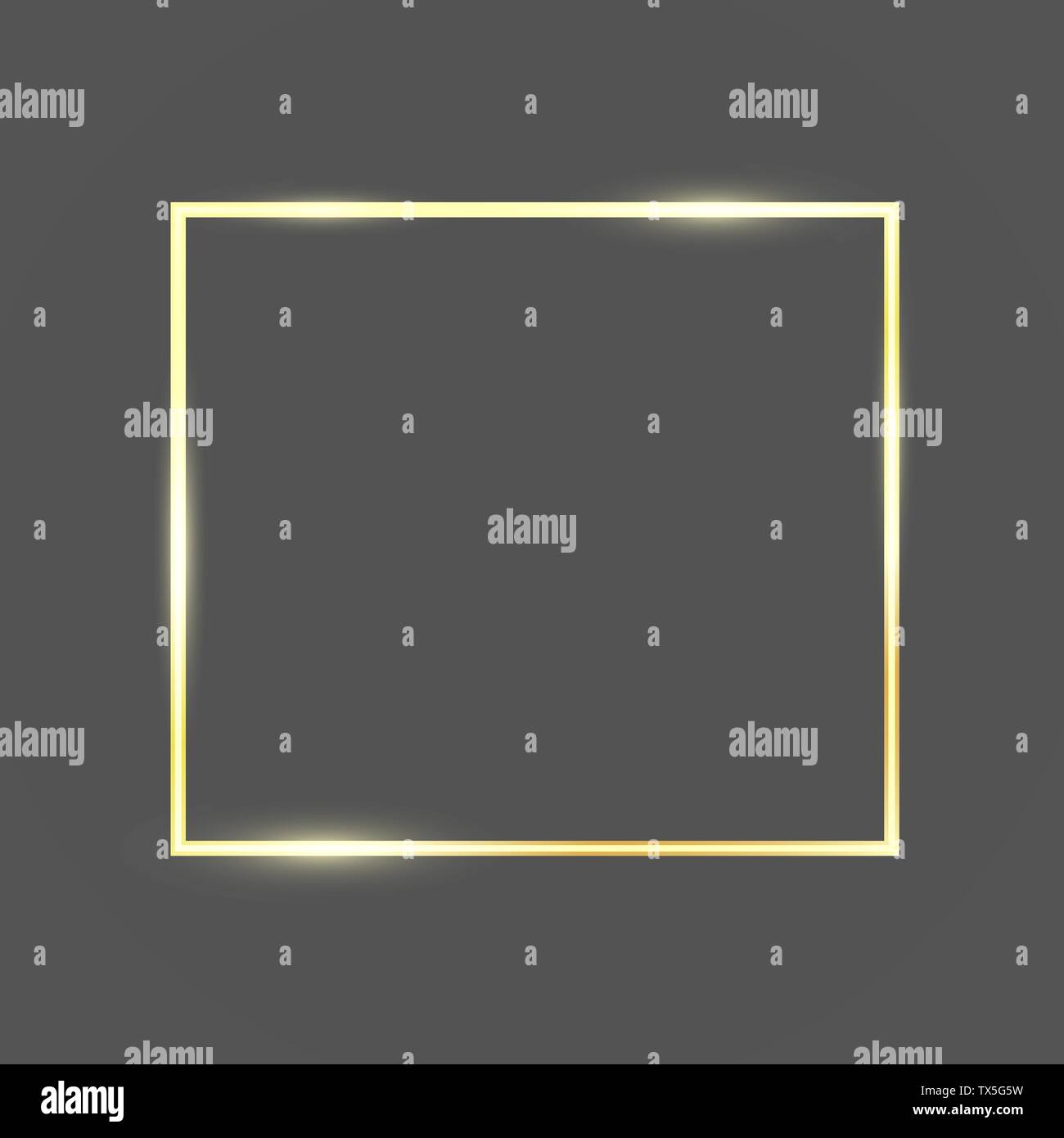 Modèle de cadre doré avec des paillettes effet pour bannière, affiche ou carte postale. Cadre d'or avec l'espace pour le texte. Vector illustration Illustration de Vecteur