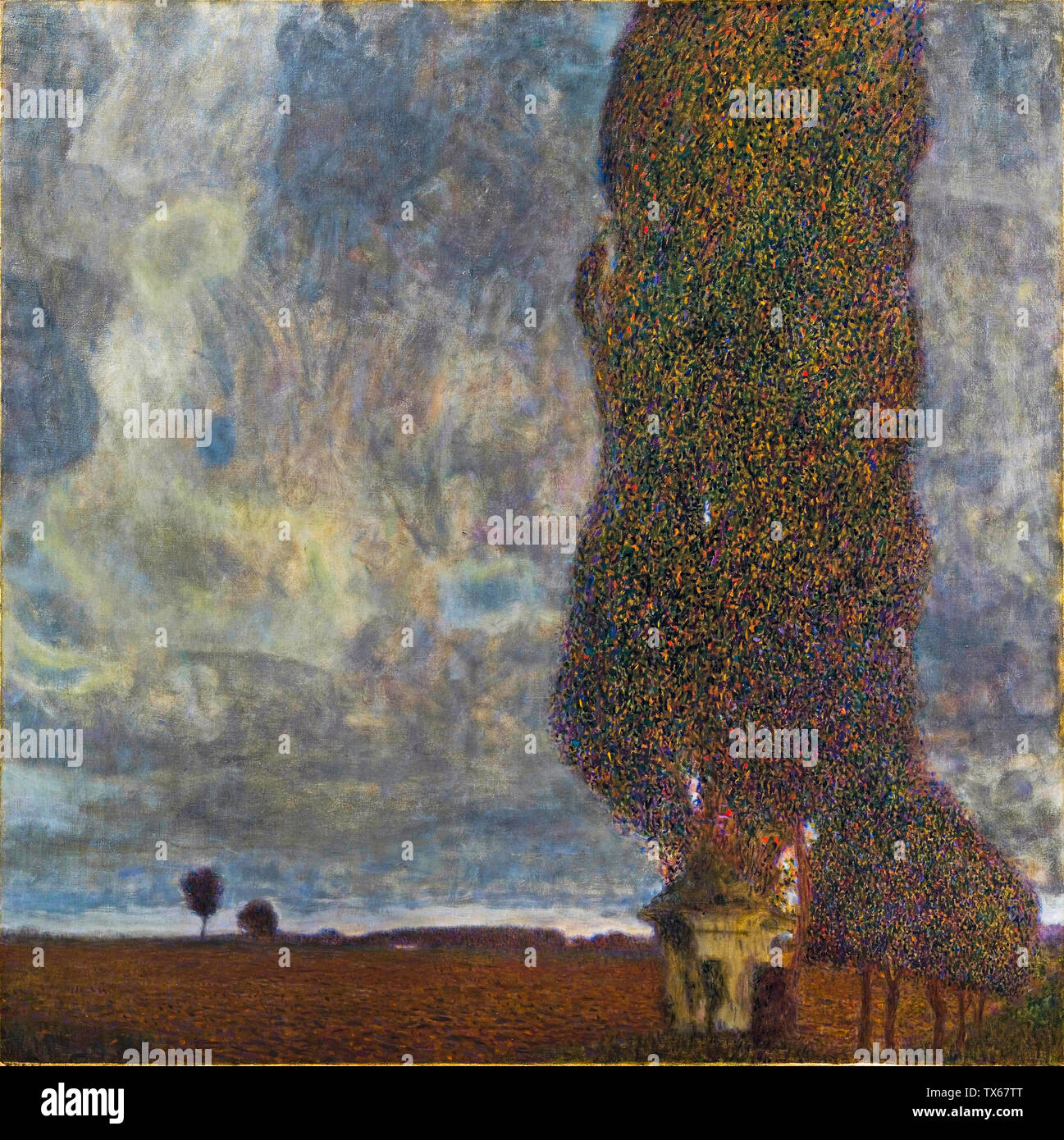 Gustav Klimt, approchant orage, (le grand peuplier II), la peinture de paysages, 1903 Banque D'Images