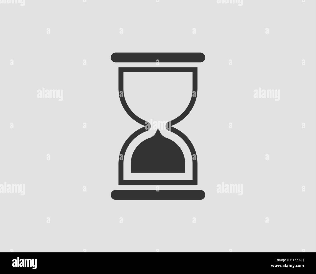 Design plat, icône en forme de sablier. Verre sable vecteur. Concept de temps. Illustration de Vecteur