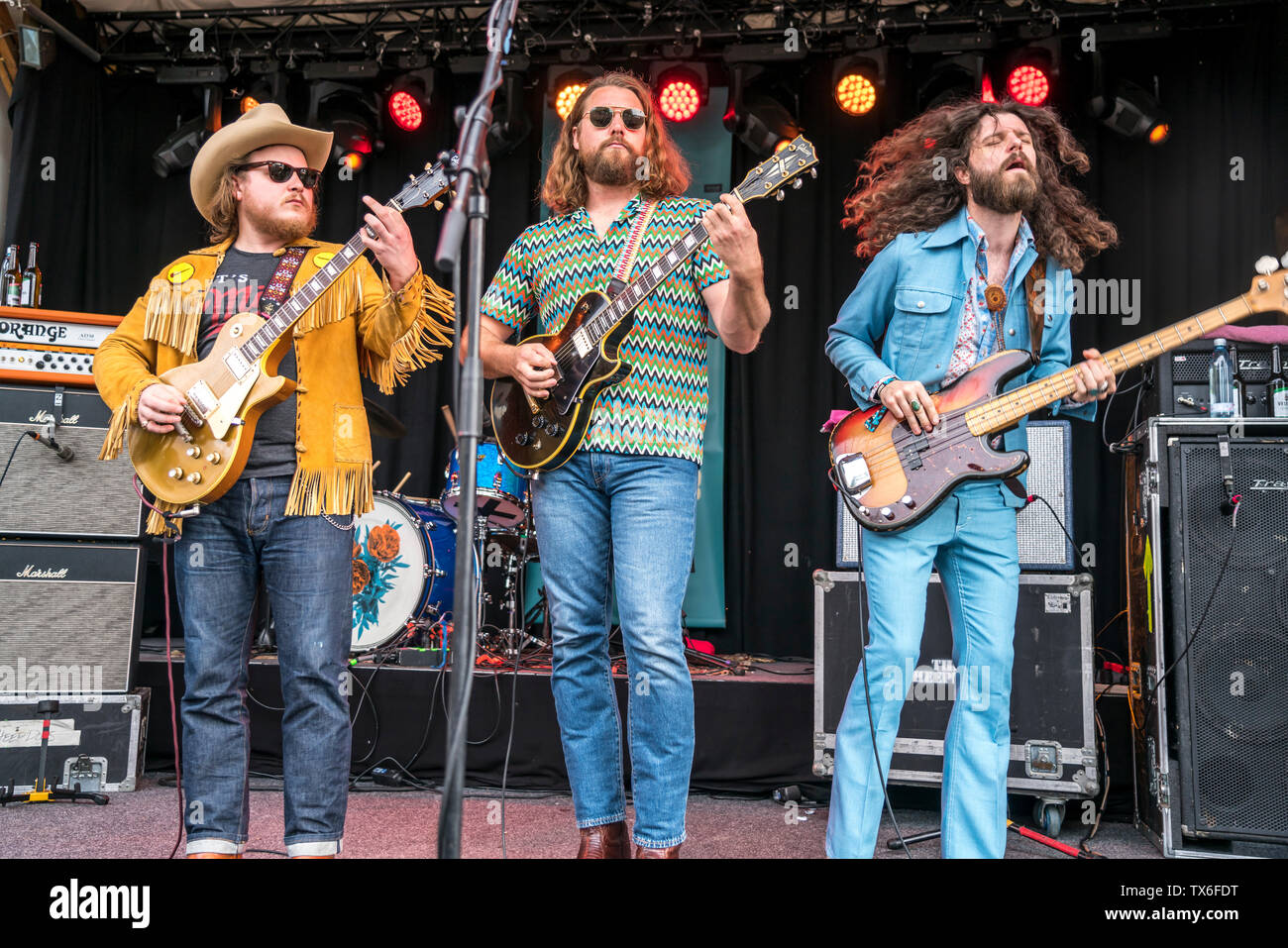 Die kanadische Rock The Sheepdogs vivre beim Orange Blossom Festival spécial, Beverungen, Ostwestfalen, Deutschland | groupe rock canadien Le Sh Banque D'Images