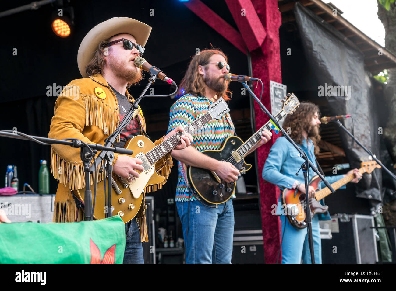 Die kanadische Rock The Sheepdogs vivre beim Orange Blossom Festival spécial, Beverungen, Ostwestfalen, Deutschland | groupe rock canadien Le Sh Banque D'Images