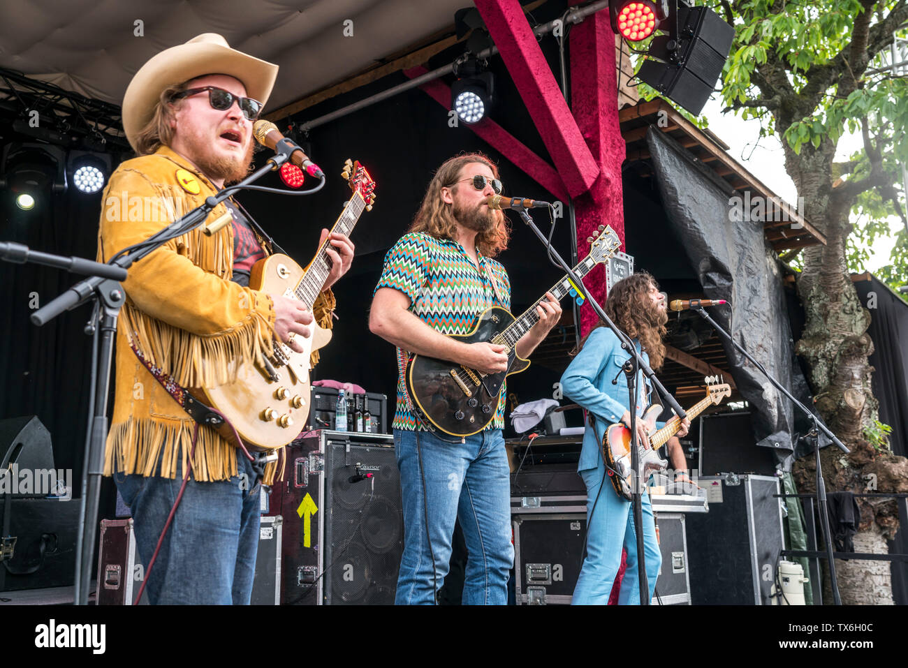 Die kanadische Rock The Sheepdogs vivre beim Orange Blossom Festival spécial, Beverungen, Ostwestfalen, Deutschland | groupe rock canadien Le Sh Banque D'Images