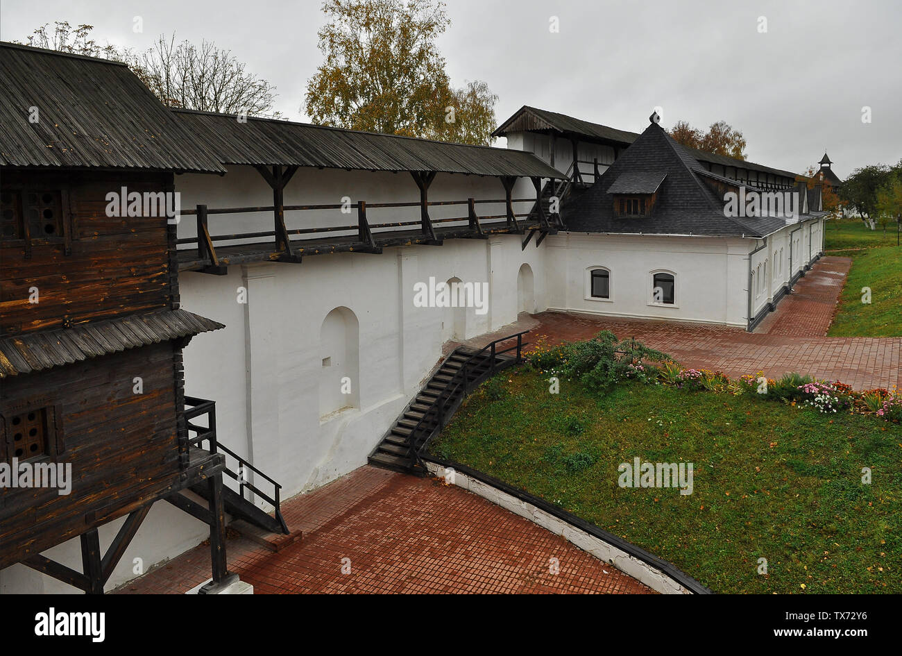 Château en bois l'église. Dans les années 1669-1708 Baturin forteresse fut la résidence des trois Hetmans ukrainiens : La Société Mnohohrishny Samoilovych, Ivan et Ivan Maz Banque D'Images