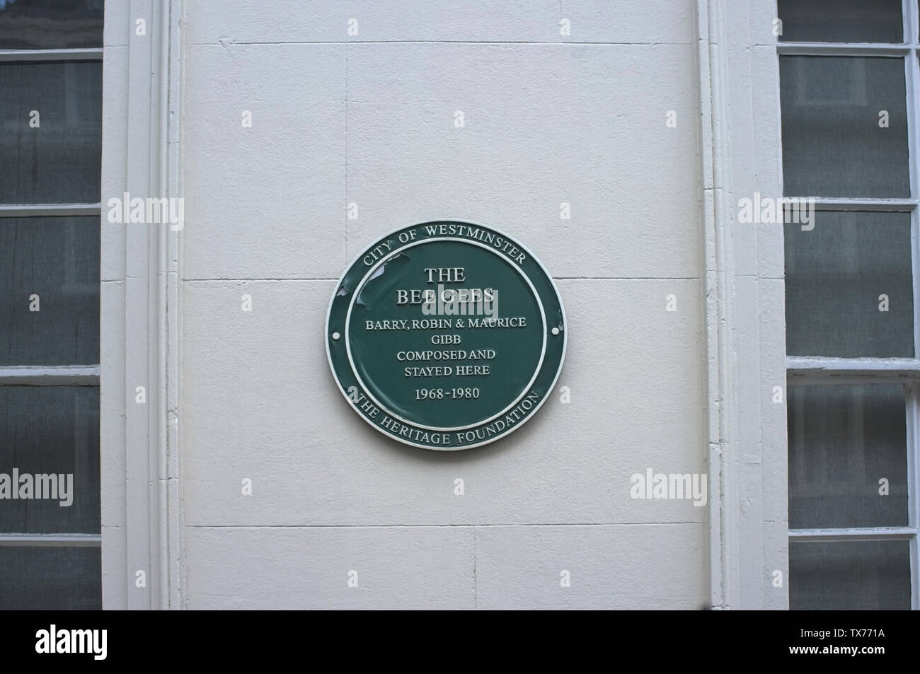 Montrant où la plaque une fois Beegees séjourné : Brook Street, London Banque D'Images