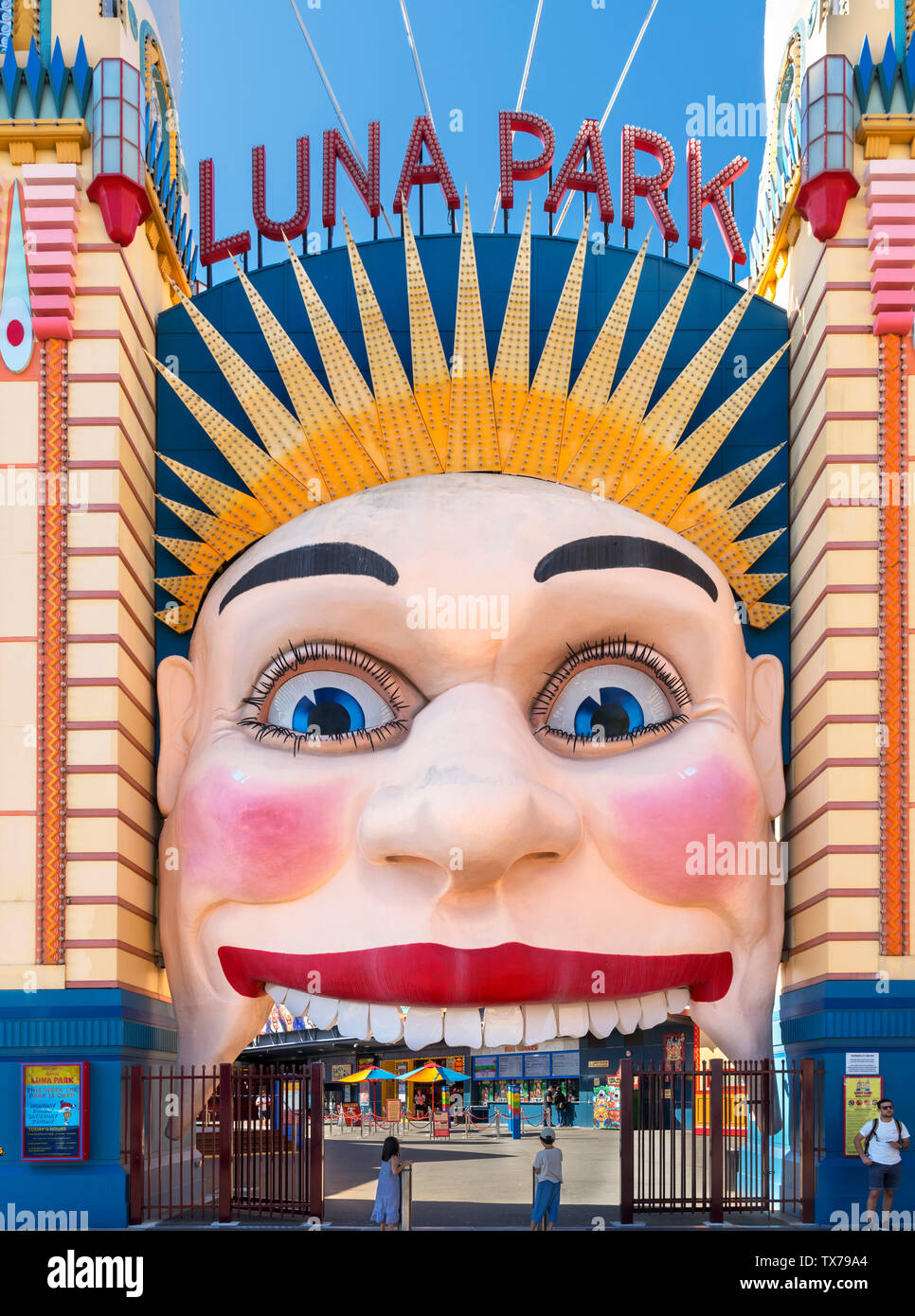 Entrée de Luna Park amusement park, Milsons Point, Sydney, New South Wales, Australia Banque D'Images