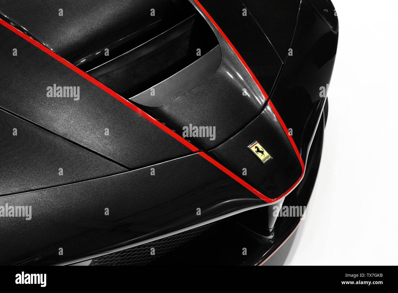 Poznan/Pologne- 04.06.2017 : Ferrari LaFerrari, V12 Moteur d'essence d'une capacité de 6,3 litres et 800 ch et 163 ch du moteur électrique équipé d'e Banque D'Images