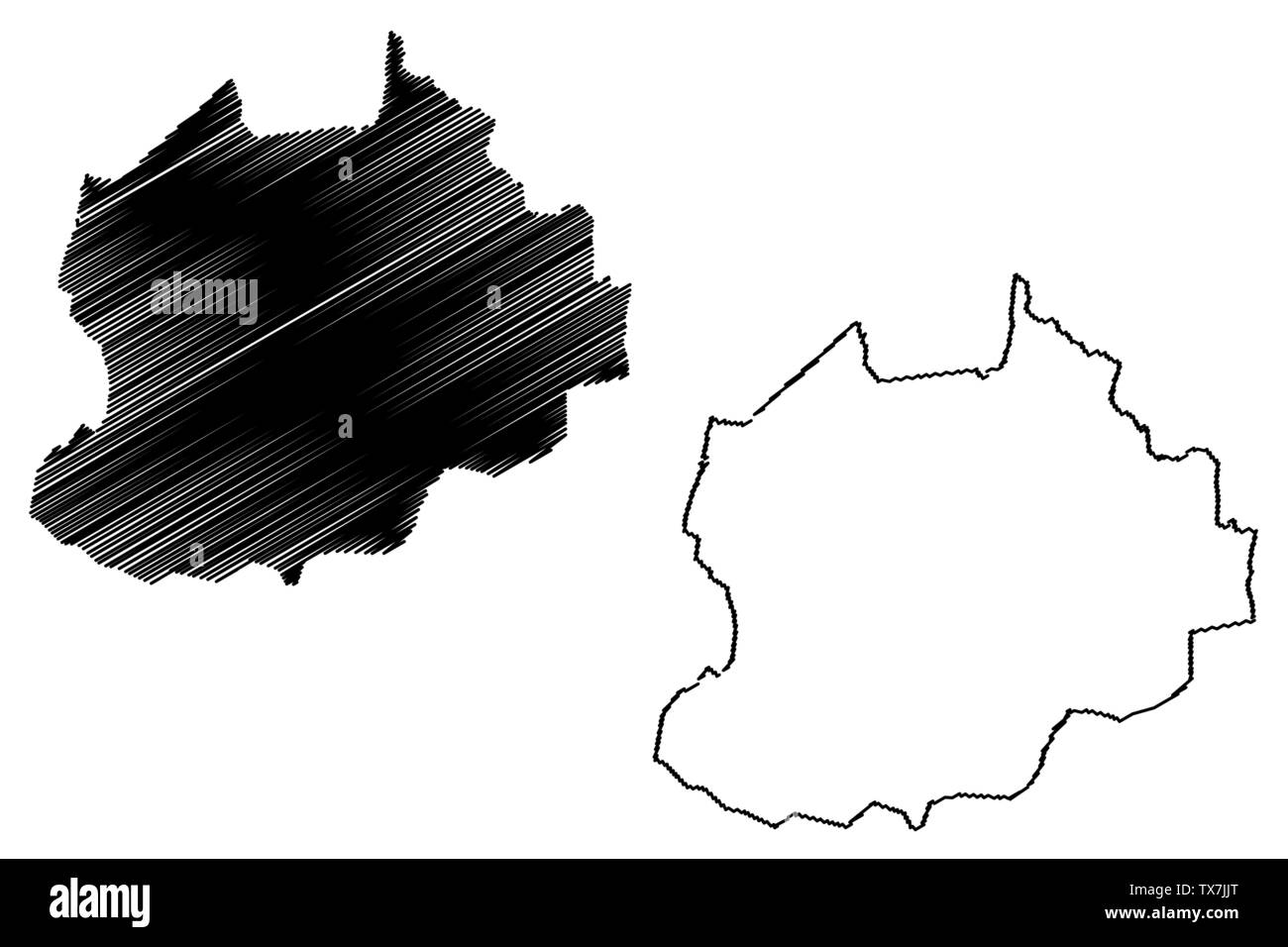 Région du Nord-Ouest (régions du Cameroun, République du Cameroun) map vector illustration, scribble sketch carte Région du Nord-Ouest Illustration de Vecteur
