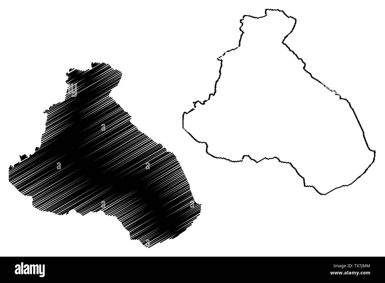 Région du nord (régions du Cameroun, République du Cameroun) map vector illustration, scribble sketch carte du Nord Illustration de Vecteur