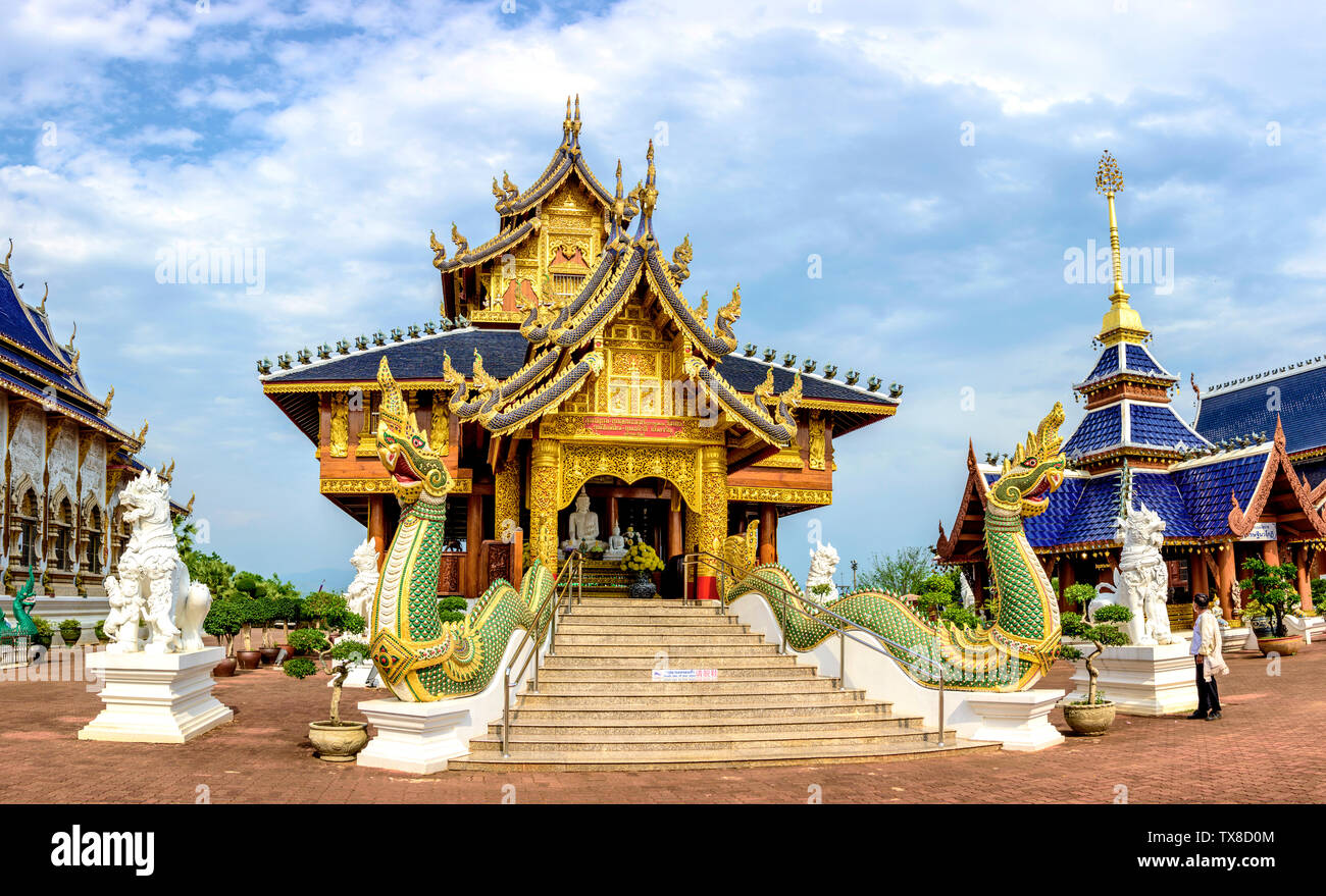 Chiang Mai, Thaïlande Temple bleu Banque D'Images