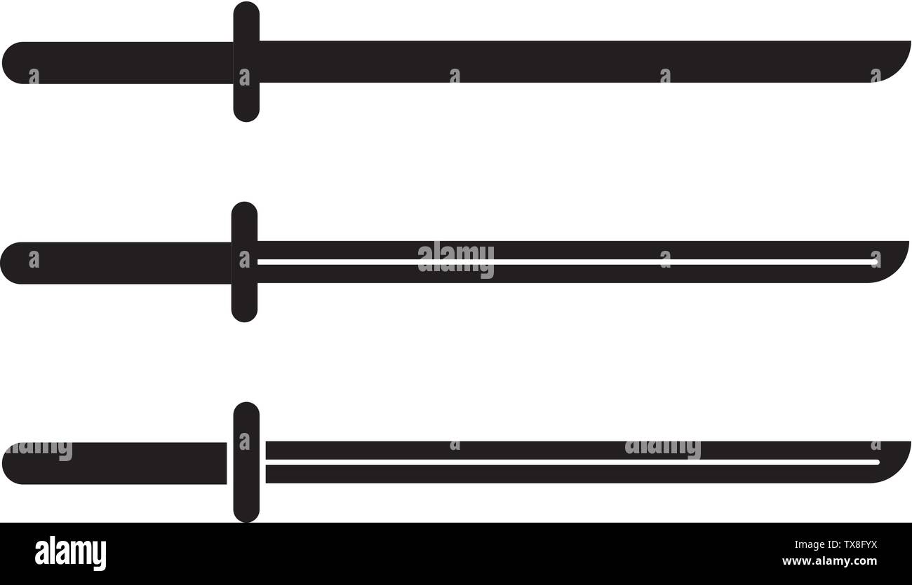 Katana épée isolé sur fond blanc. L'arme traditionnelle japonaise. Illustratoin vecteur pour votre conception, Jeu, Carte. Illustration de Vecteur