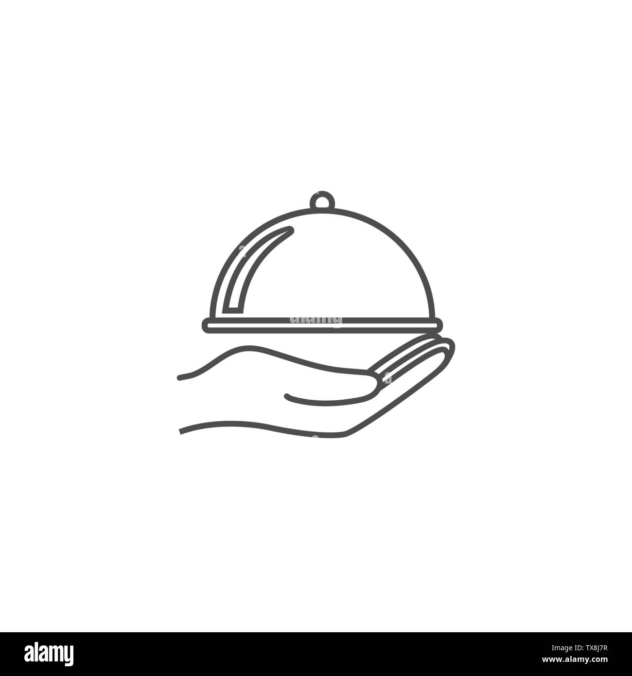 Bac couvert, icône de la main. Vector illustration télévision Illustration de Vecteur