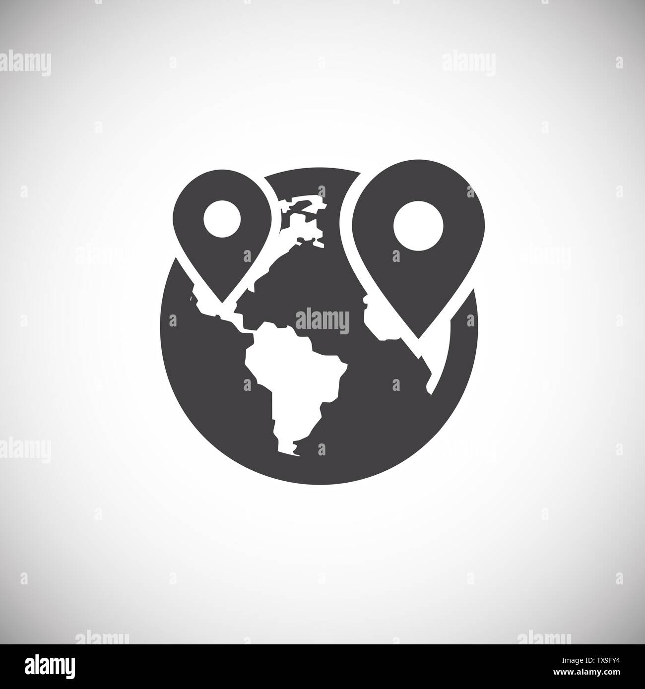 La géolocalisation sur l'icône connexes pour l'arrière-plan graphique et web design. Simple illustration. Concept Internet symbole de bouton site web ou application mobile. Illustration de Vecteur