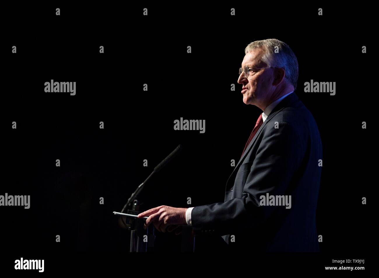 Photo par Chris Bull 22/6/19 Hilary Benn MP Vote du peuple rassemblement à à nouveau Dock Hall Leeds , www.chrisbullphotographer.com. Banque D'Images