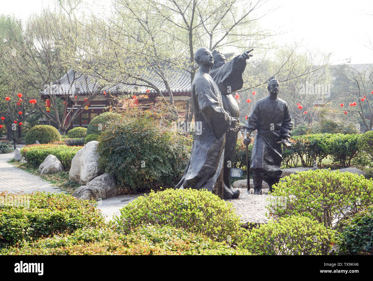 Paysages de la Grande Pagode de l'Oie Sauvage à Xi'an Banque D'Images