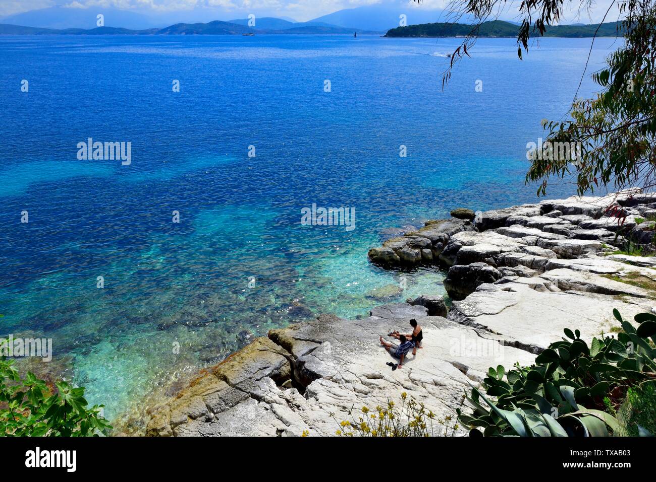 Kassiopi,Kassopaia,Îles Ioniennes, Corfou, Grèce Banque D'Images