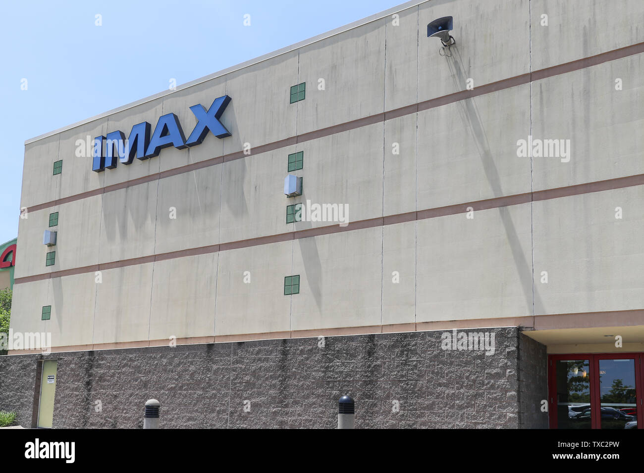 La Princeton New Jersey - le 23 juin 2019 : AMC IMAX et signer à l'AMC cinémas Century City au New Jersey. - Image Banque D'Images