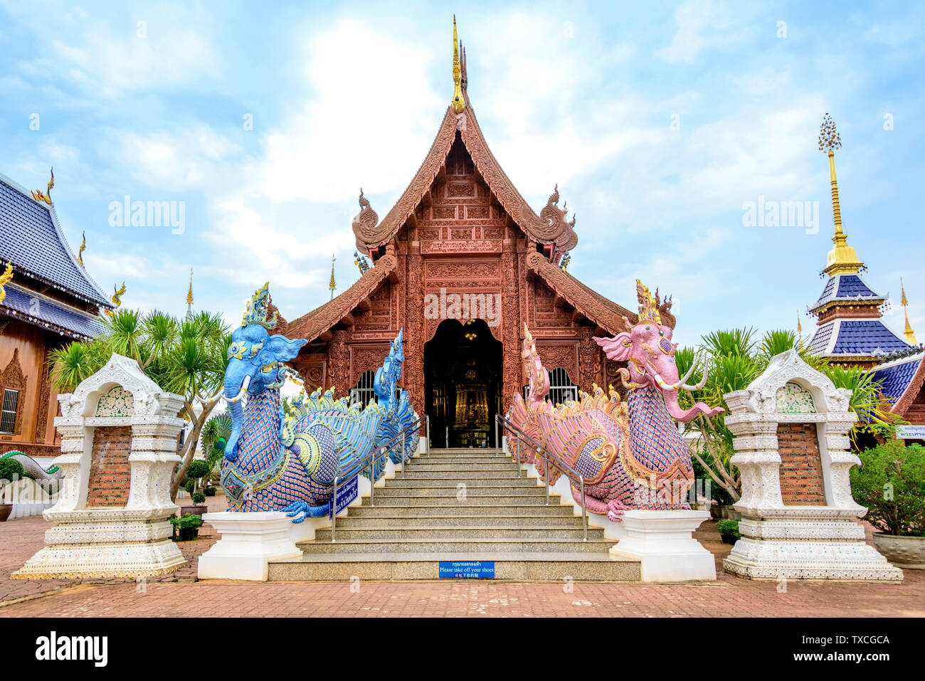 Chiang Mai, Thaïlande Temple bleu Banque D'Images