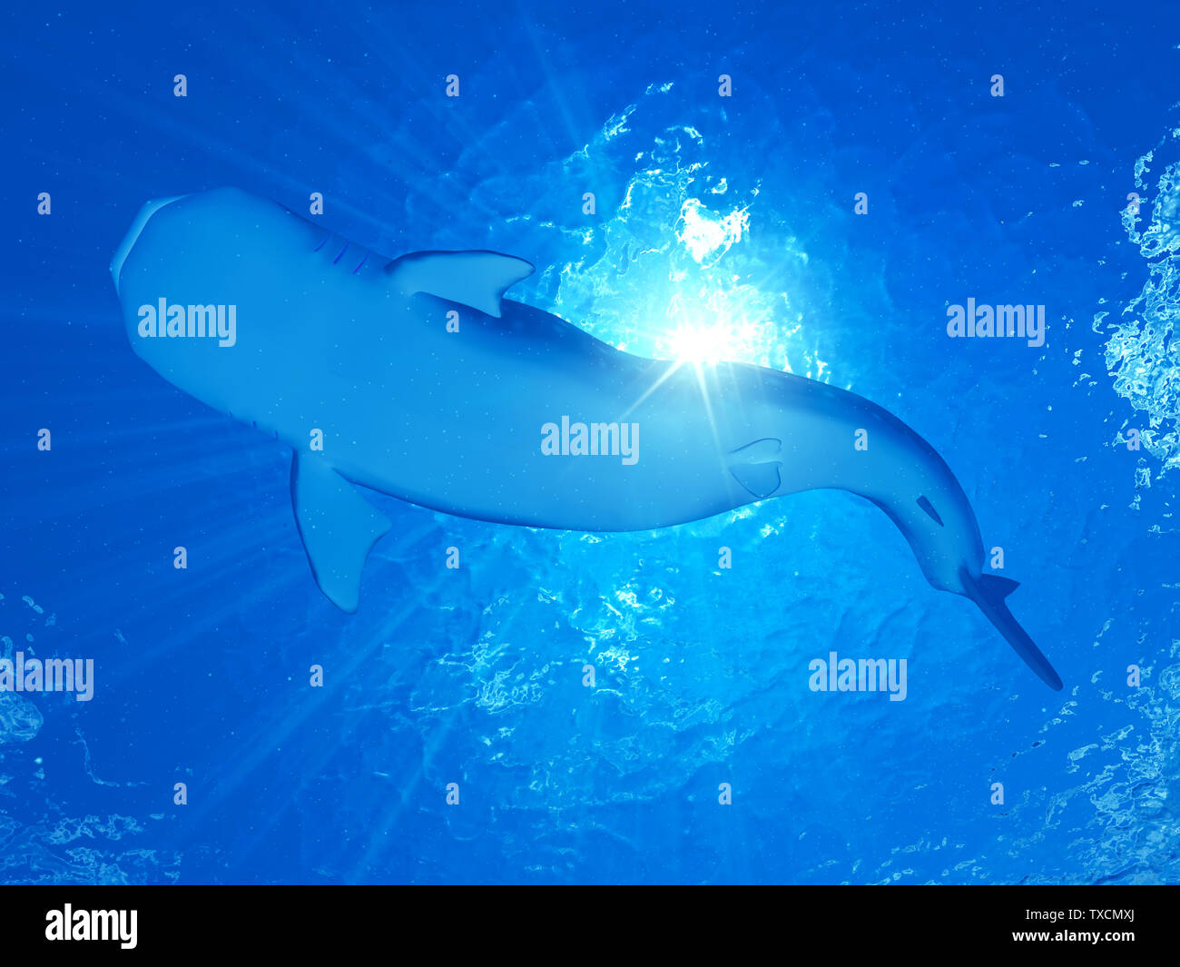 Rendu 3d illustration d'un requin-baleine Banque D'Images