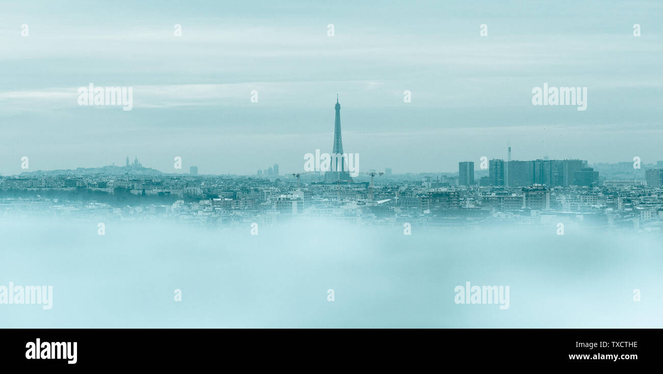 Paris Tour Eiffel en hiver Banque D'Images