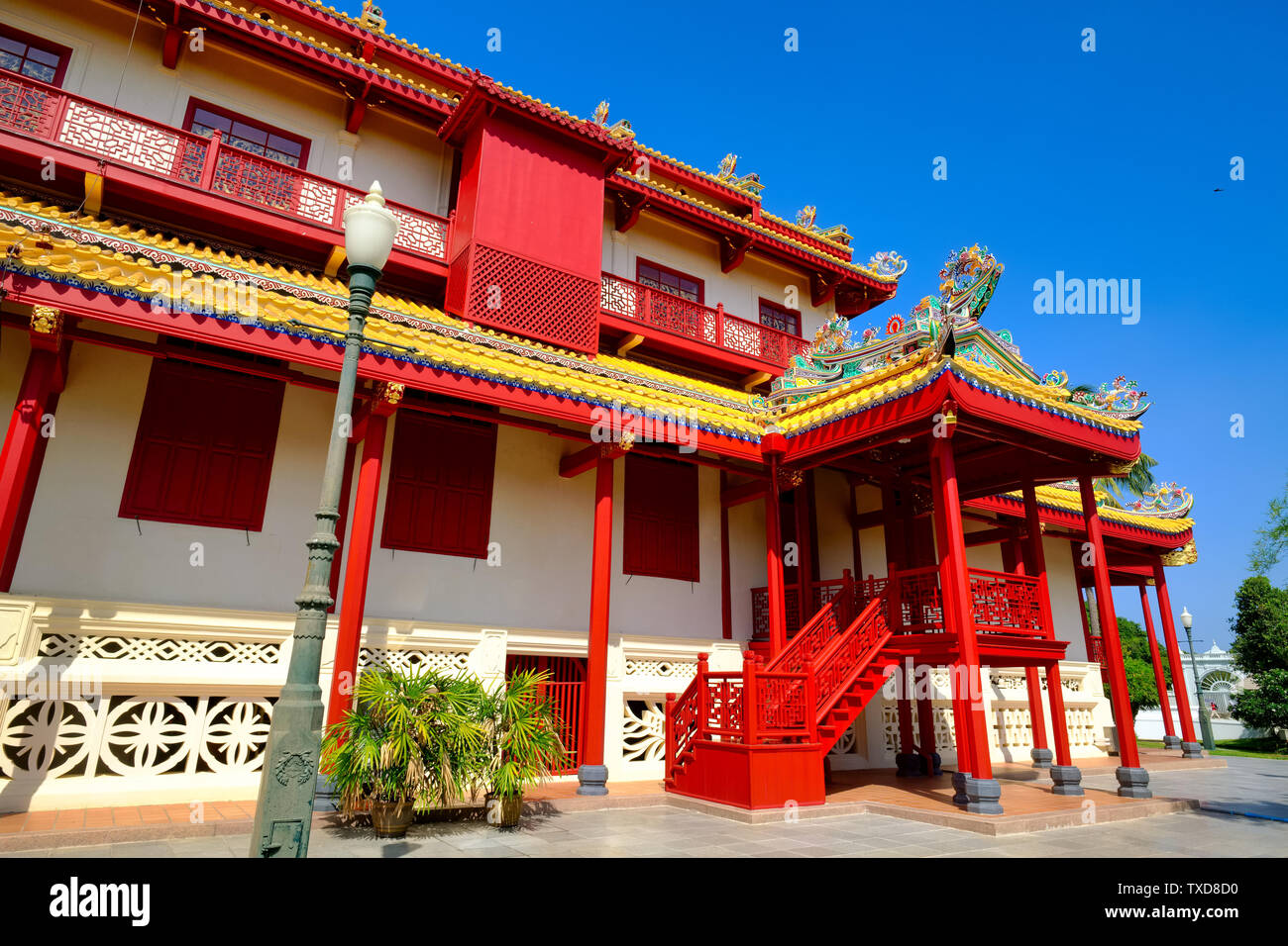 Meng, un tien Toei de style chinois palace dans le parc du palais de Bang Pa-In, Bang Pa-In, Thaïlande Banque D'Images