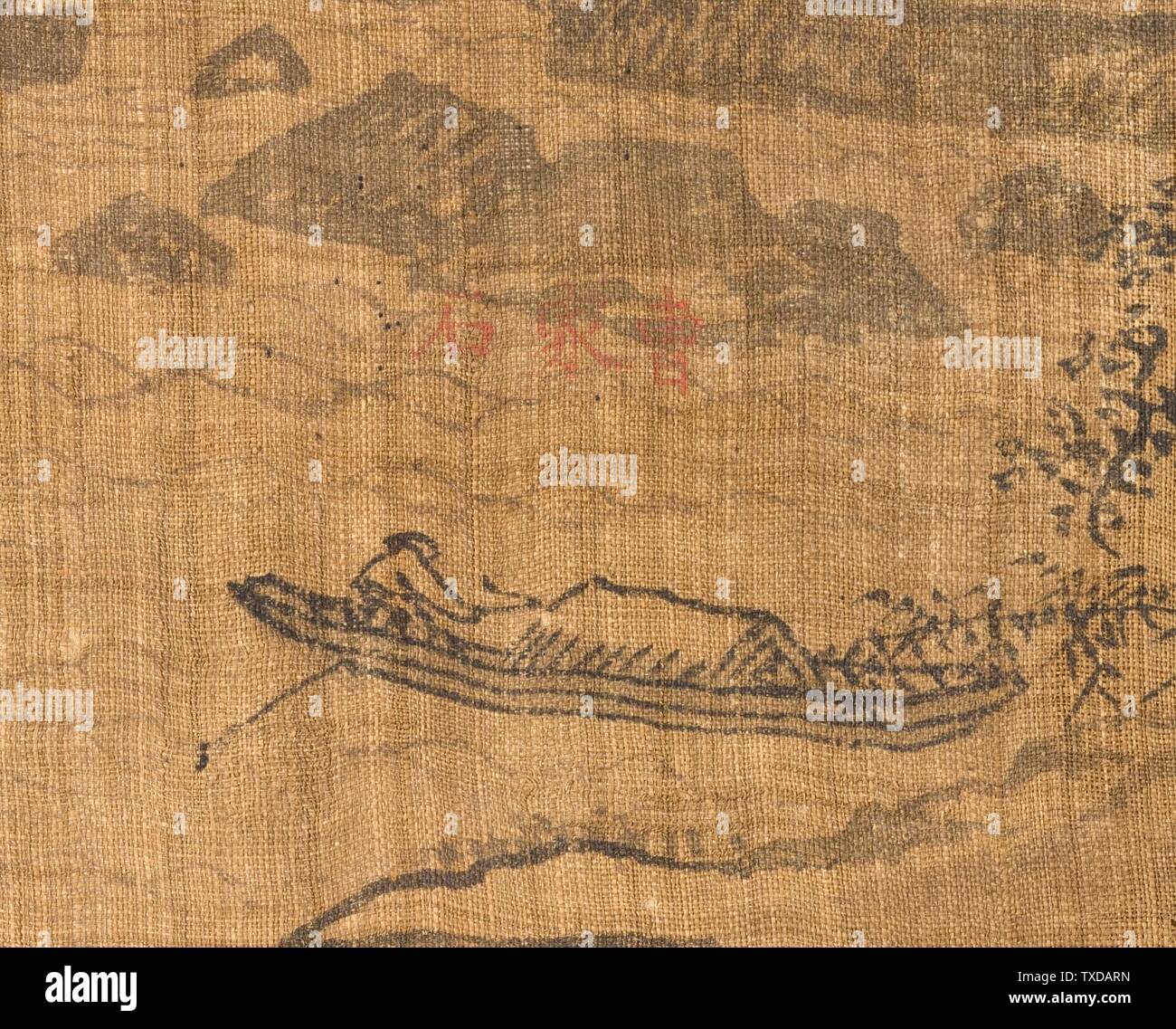 Sixième des Neuf plis au Mont Wuyi, Chine (image 2 de 5); Corée, Corée, dynastie Joseon (1392-1910), Tableaux du XVIIe siècle défilement suspendu, encre sur ramie ou chanvre image : 20 3/4 x 23 1/8 in. (52,71 x 58,74 cm) ; montage : 48 3/4 x 25 po. (123,83 x 63,5 cm) ; rouleau : 27 1/4 po. (69,22 cm) Acheté avec Museum Funds (M. 2000.15.20) Korean Art; date du XVIIe siècle QS:P571,+1650-00-00T00:00:00Z/7; Banque D'Images