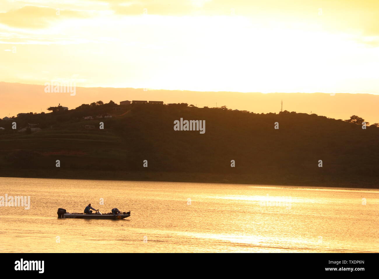 La pêche basse en Afrique du Sud sur les bateaux Banque D'Images