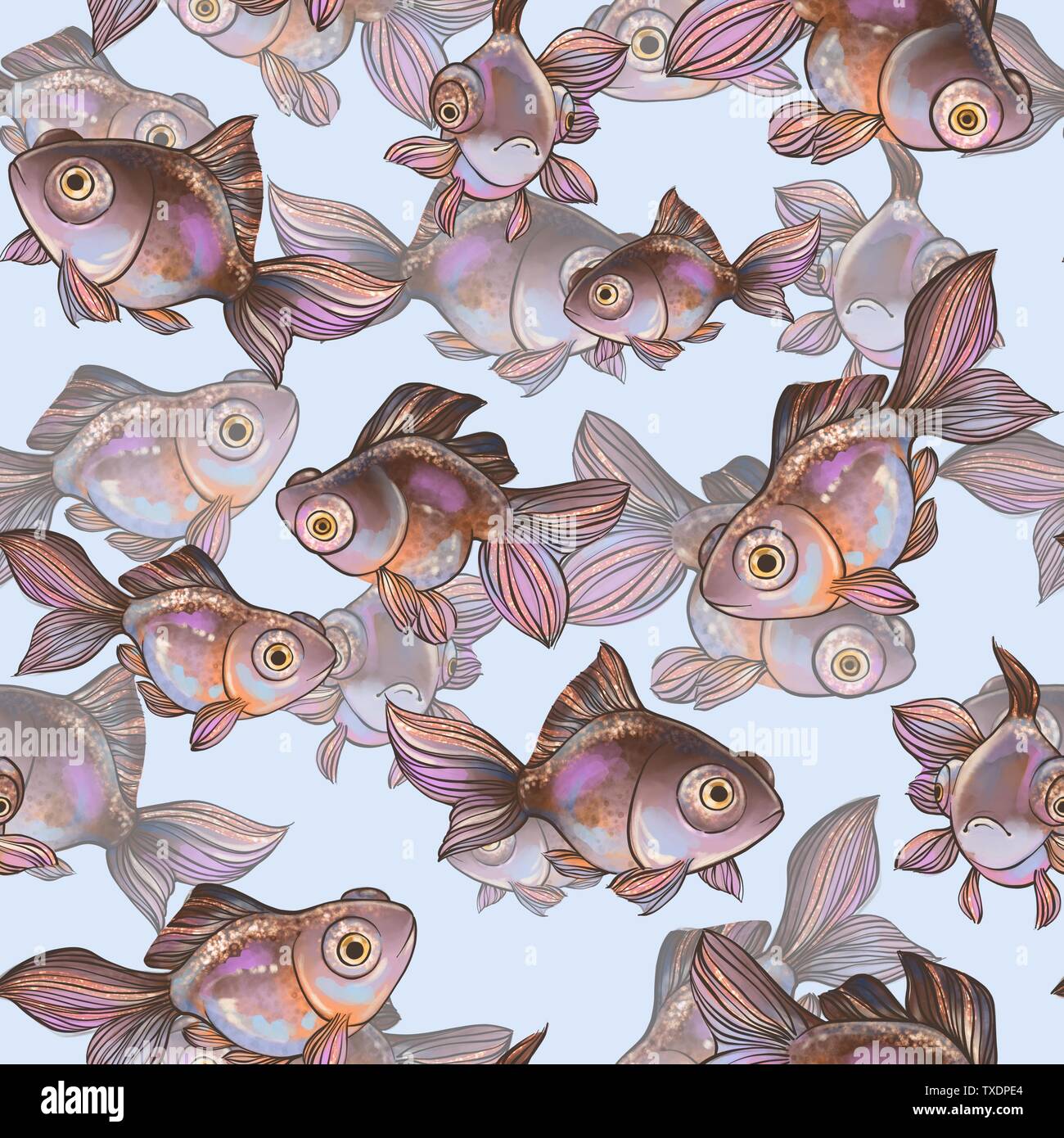 Un motif décoratif avec poisson rouge Banque D'Images