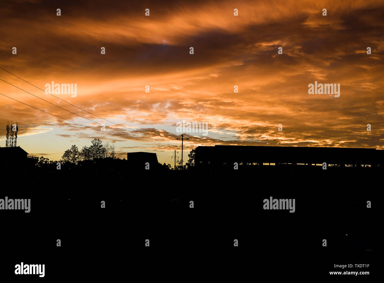 Coucher du soleil, crépuscule nuit. Banque D'Images