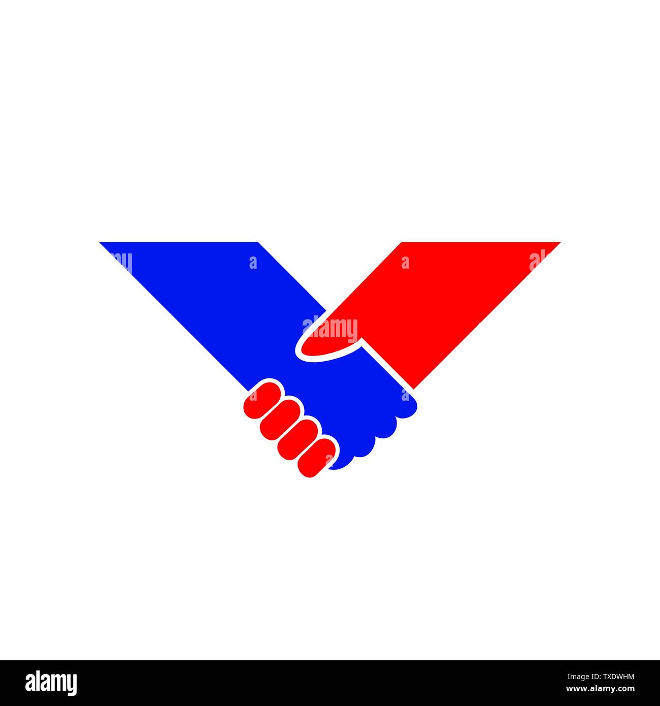 Holding Hand V vecteur forme Modèle de conception de logo graphique Symbole Illustration de Vecteur