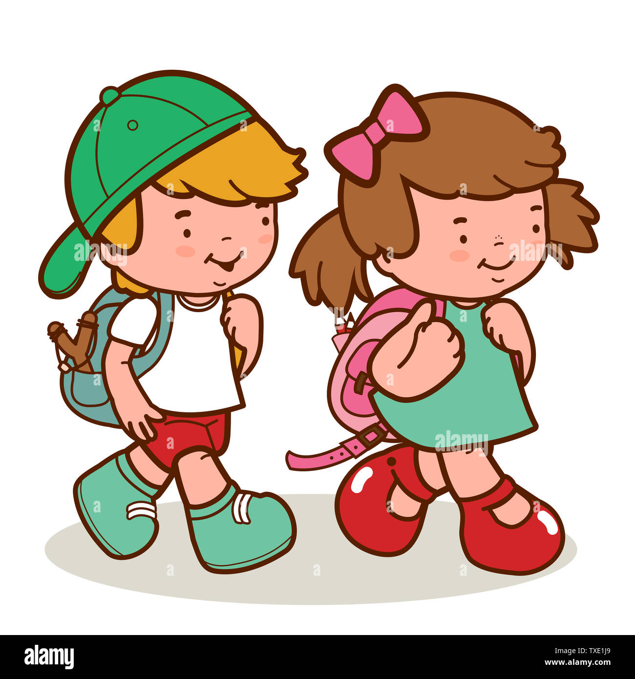 Back School Cartoon Kids Walking Banque D Image Et Photos Alamy Back School Cartoon Kids Walking Banque D Image Et Photos Alamy