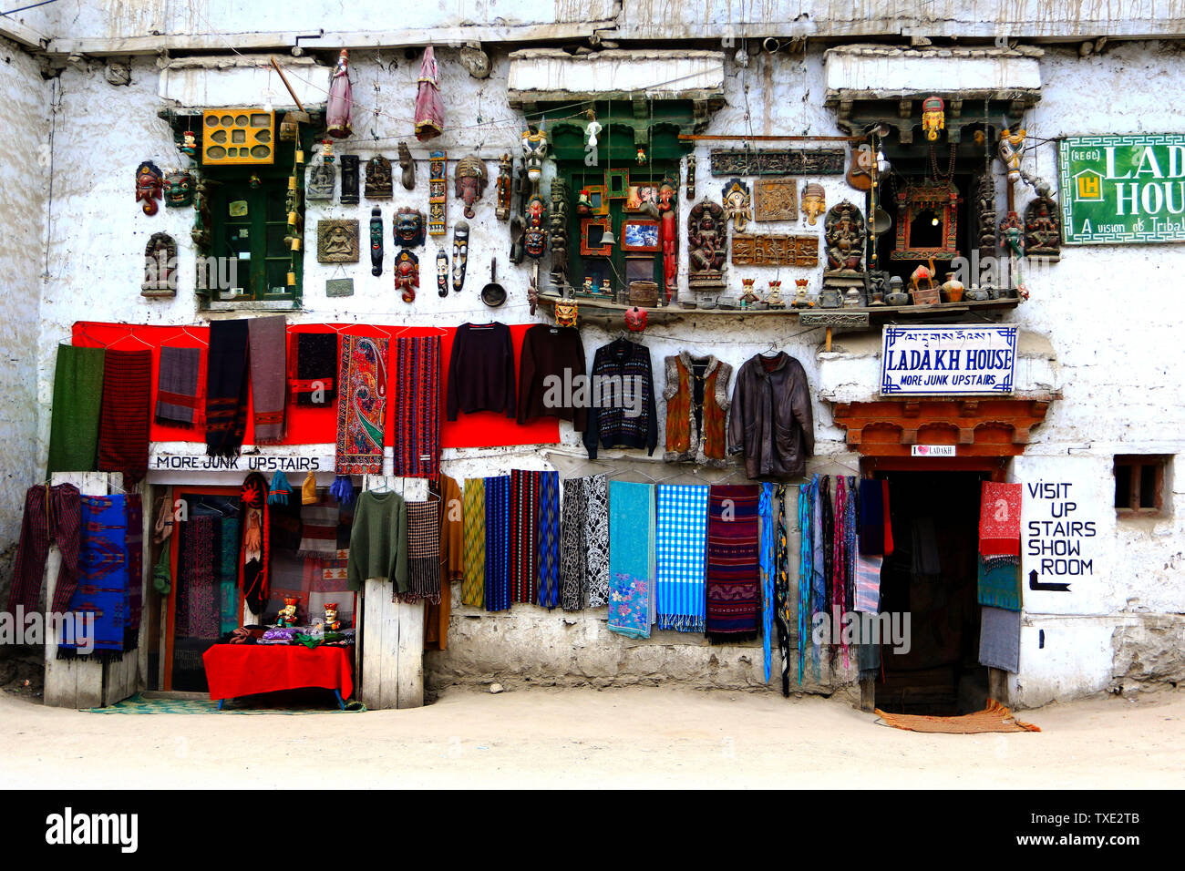 Boutique de l'artisanat, le Ladakh, le Jammu-et-Cachemire, l'Inde, l'Asie Banque D'Images