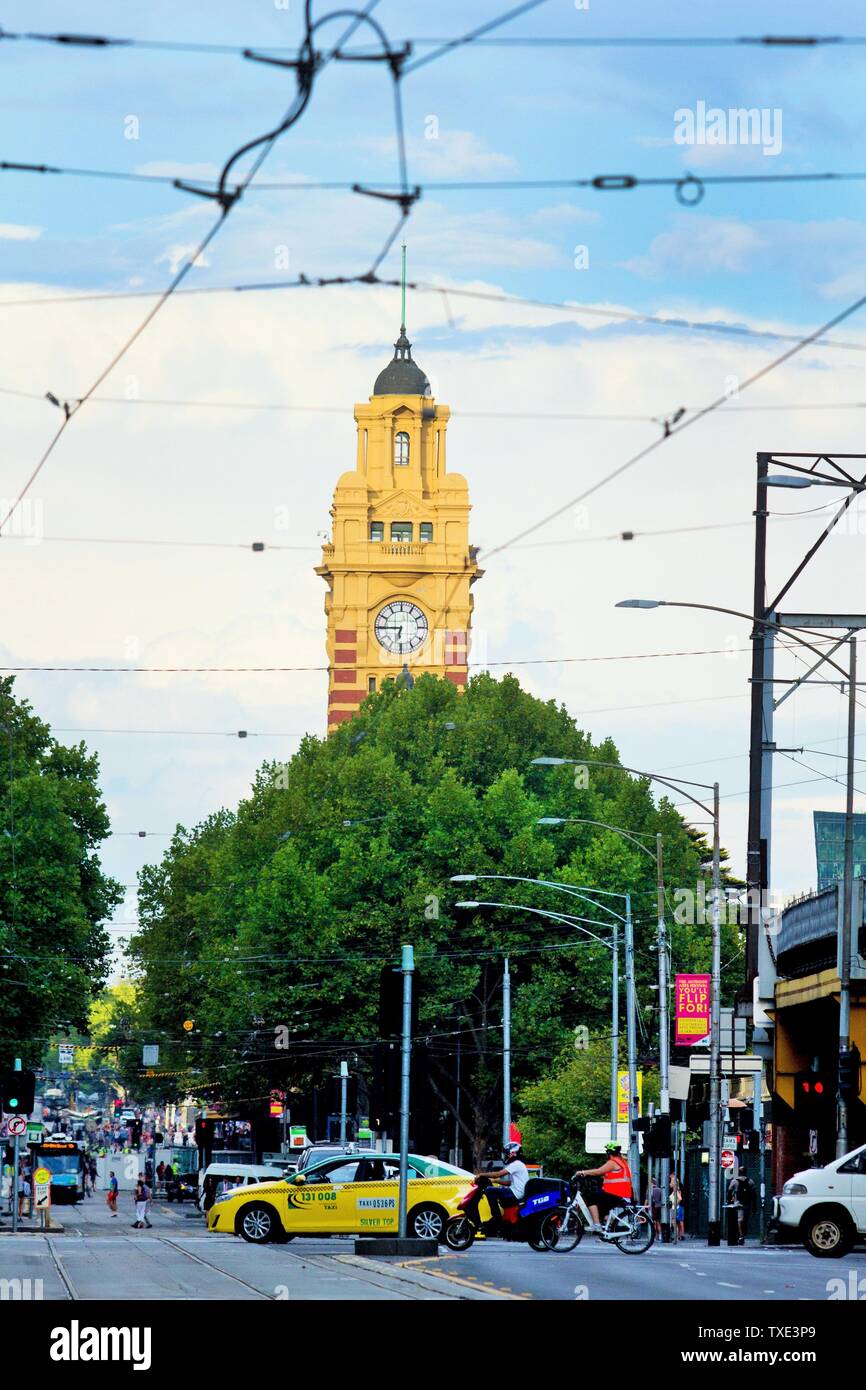 Tour de la gare de Flinders Street, Melbourne, Victoria, Australie Banque D'Images