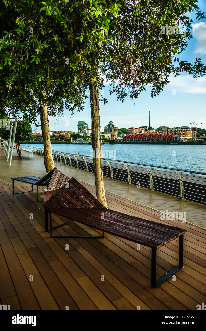 Singapour - Jun 10, 2019 : in vivo de Boardwalk Sentosa Resort World Sentosa de ville, Singapour. Banque D'Images