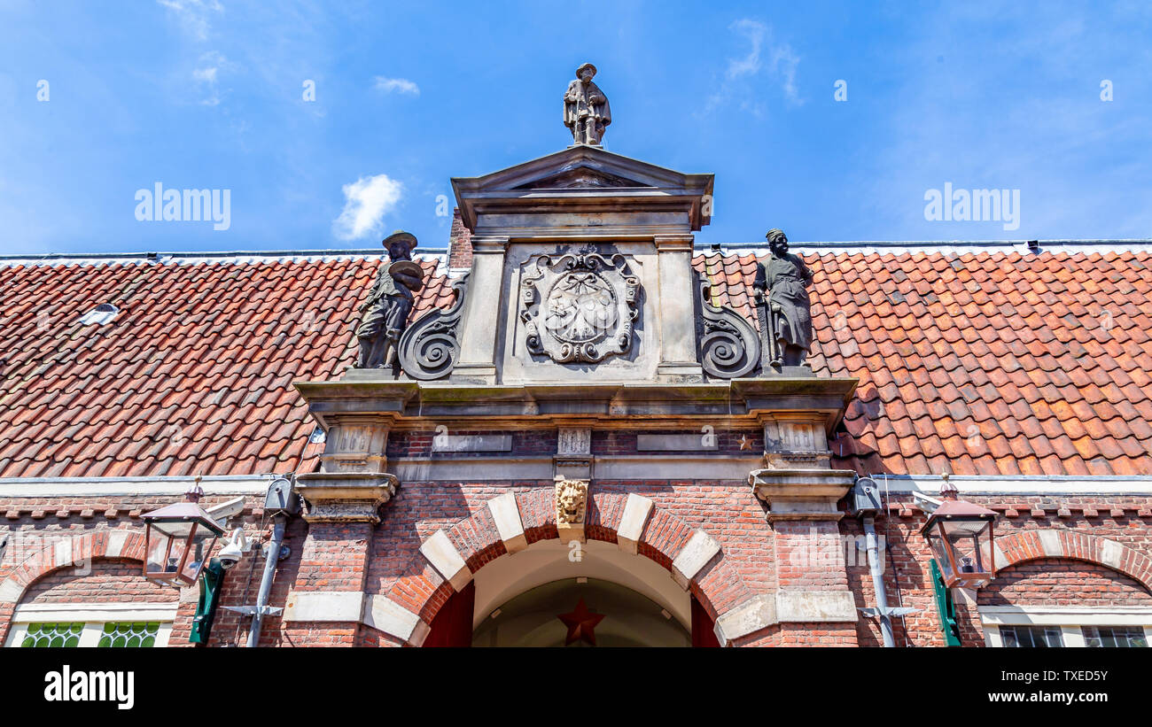 Haarlem, Pays-Bas - 31 mai 2019 : entrée musée Frans Hals un âge d'or hollandais célèbre peintre qui vivait à Haarlem. Banque D'Images