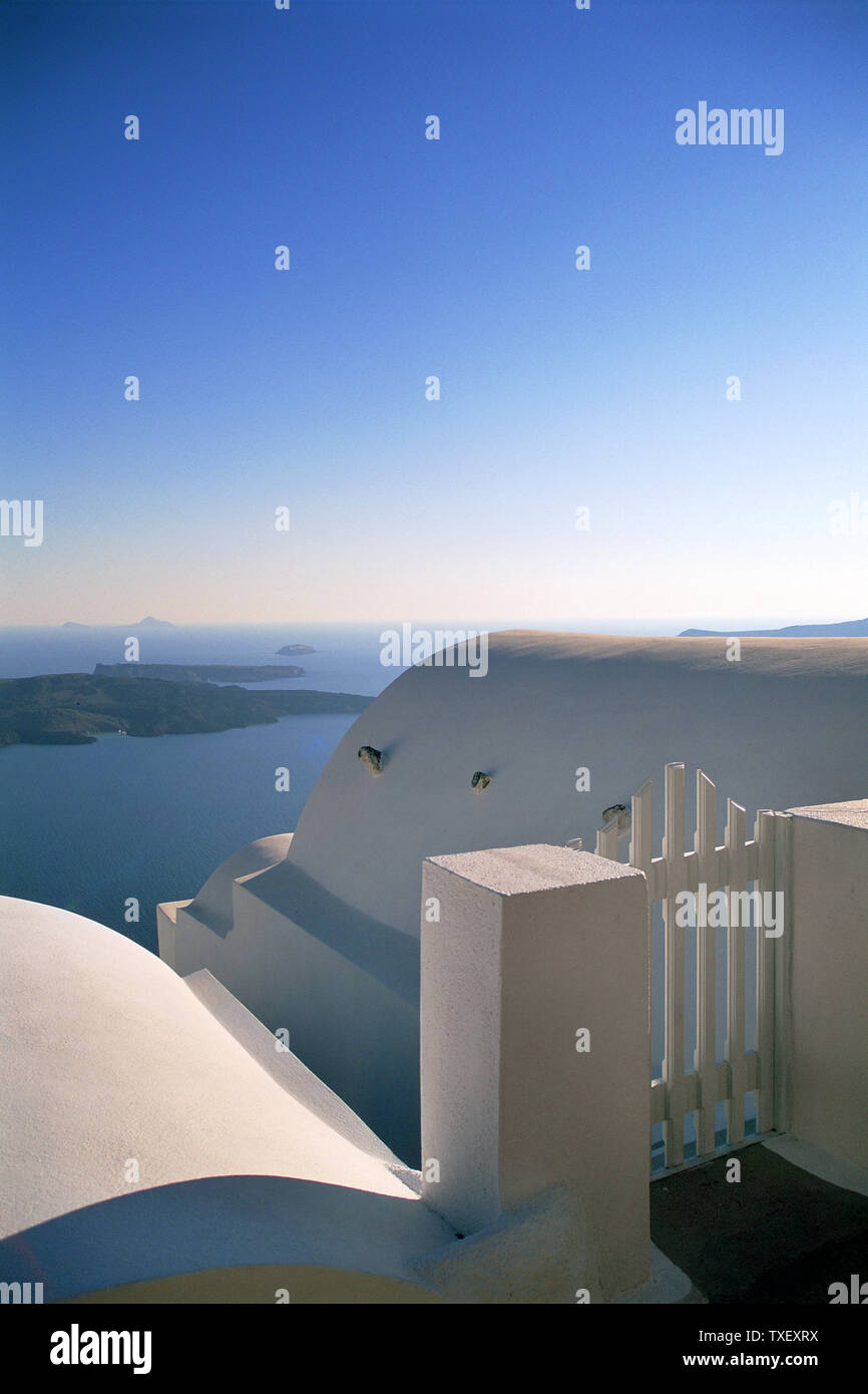 Vue spectaculaire sur la caldeira dans Sandorini Grèce Banque D'Images
