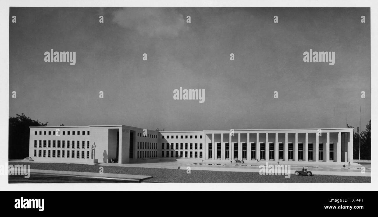 Italie, Rome, croquis de l'immeuble de bureaux à l'Exposition Universelle, 1930 Banque D'Images