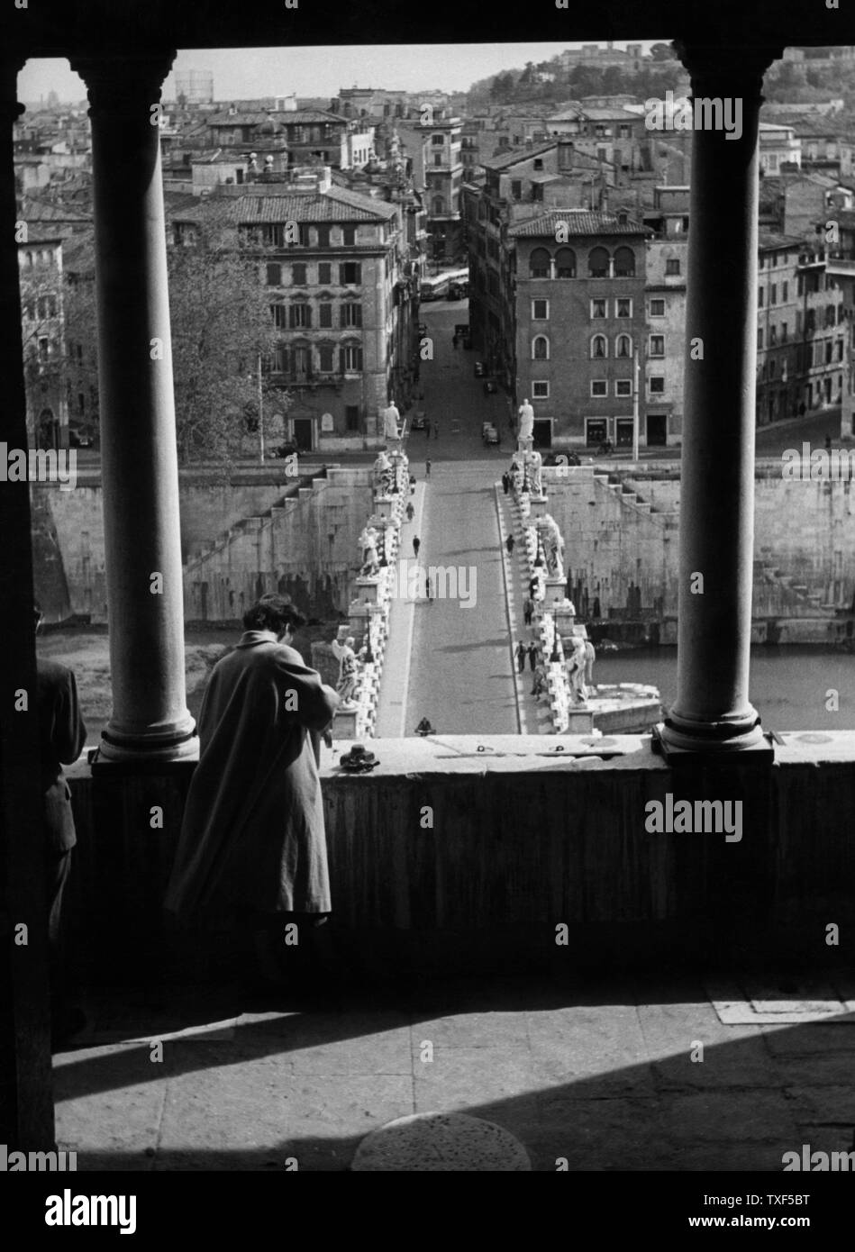 Italie, Rome, vu depuis le château Sant'Angelo, 1954 Banque D'Images