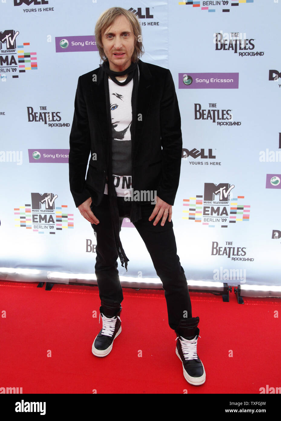 David Guetta arrive au MTV Europe Music Awards à Berlin, Allemagne le 5 novembre 2009. (Photo d'UPI/David Silpa) Banque D'Images