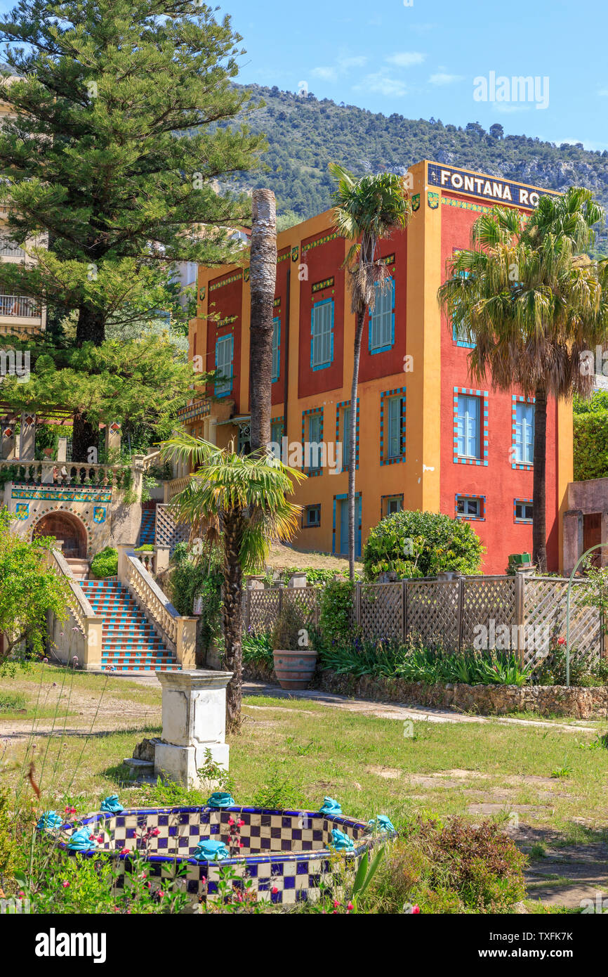 France, Alpes Maritimes, Menton, Garavan, quartier jardin Fontana Rosa (Fontana Rosa Jardin), créé par Vicente Blasco Ibanez 20e siècle, la chambre Banque D'Images