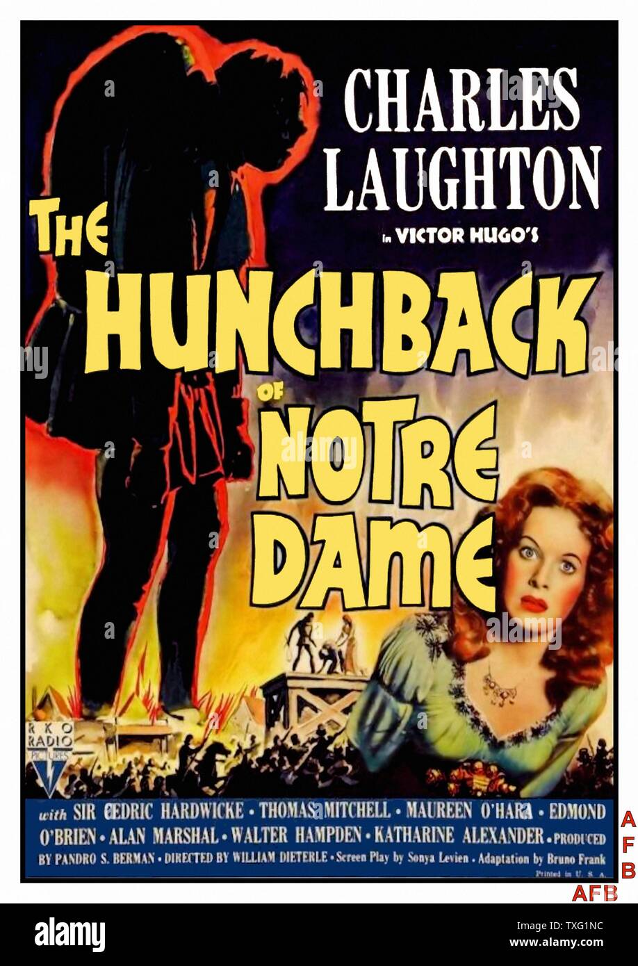 Le Bossu de Notre-Dame Année : 1939 USA Réalisation : William Dieterle, Maureen O'Hara Poster (USA) Banque D'Images