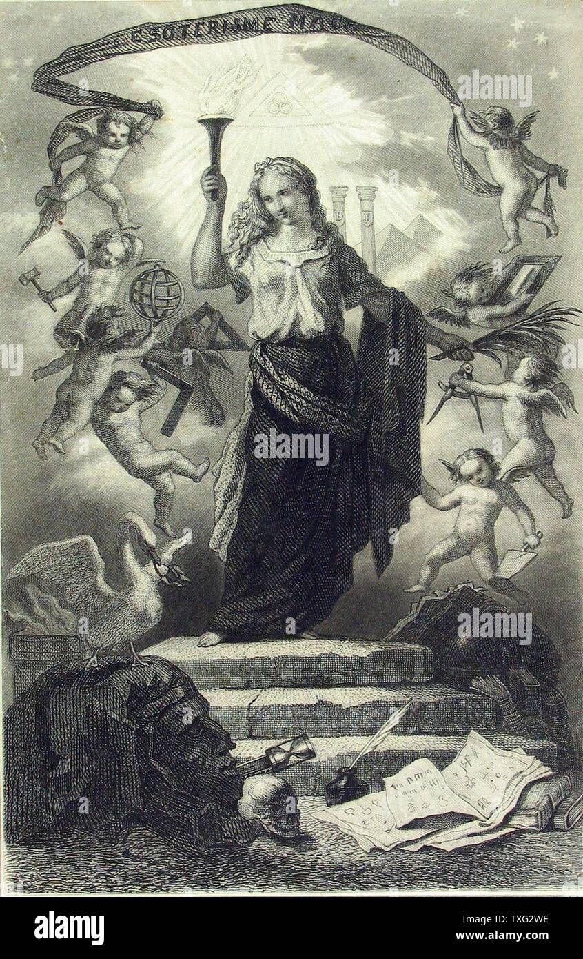 Gervais, sculpteur Masonic Esotercism 1er tiers du 19e siècle Gravure (22,5 cm x 13,5 cm) Paris, musée de la du Métro Cadet Banque D'Images