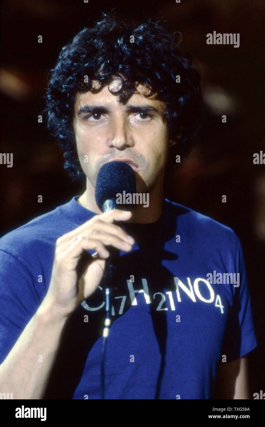 Le chanteur français Julien Clerc en 1985 Banque D'Images