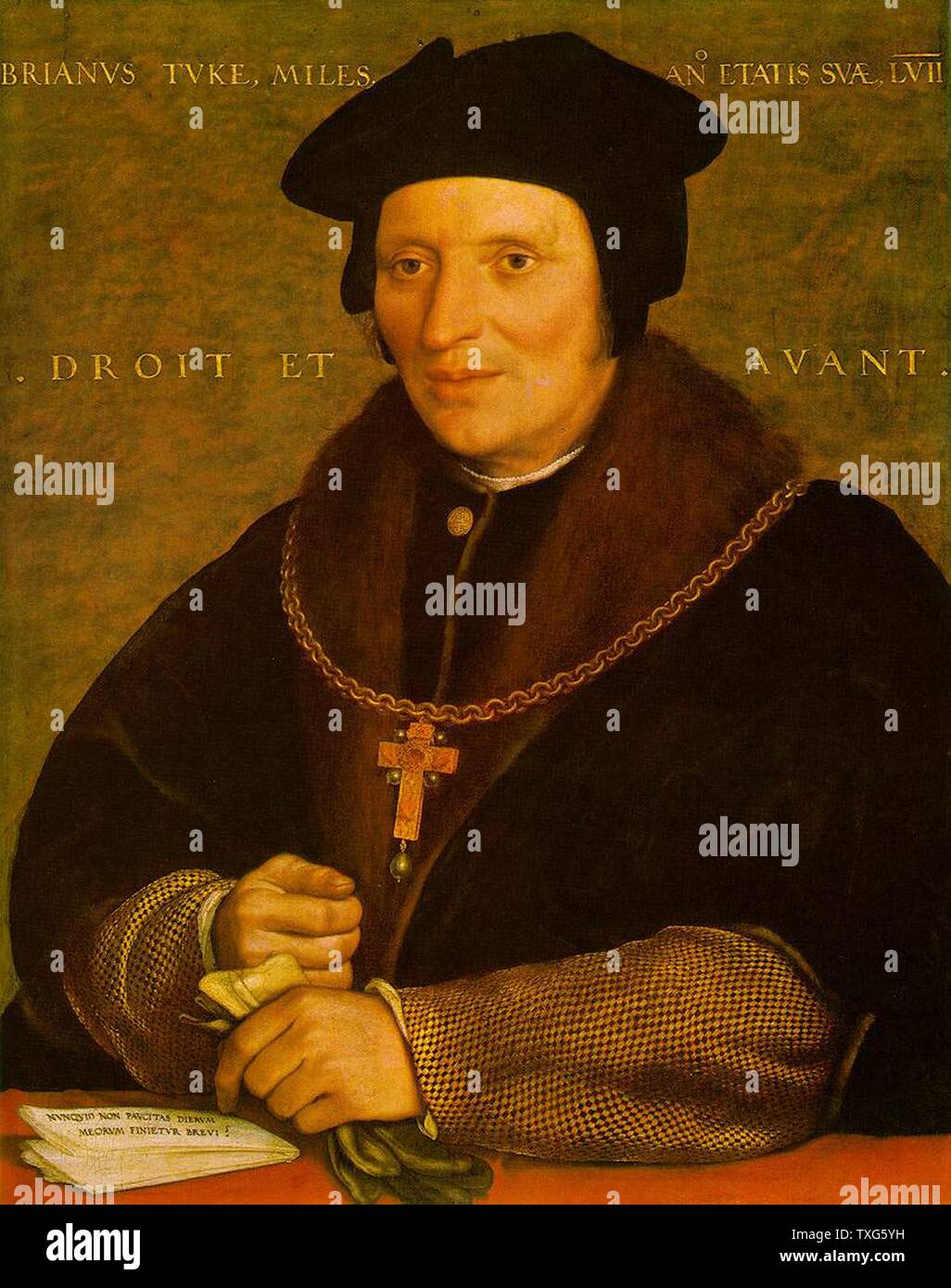 Hans Holbein le Jeune Portrait de Sir Brian Tuke, trésorier et secrétaire d'Henry VIII d'Angleterre Huile sur panneau Banque D'Images