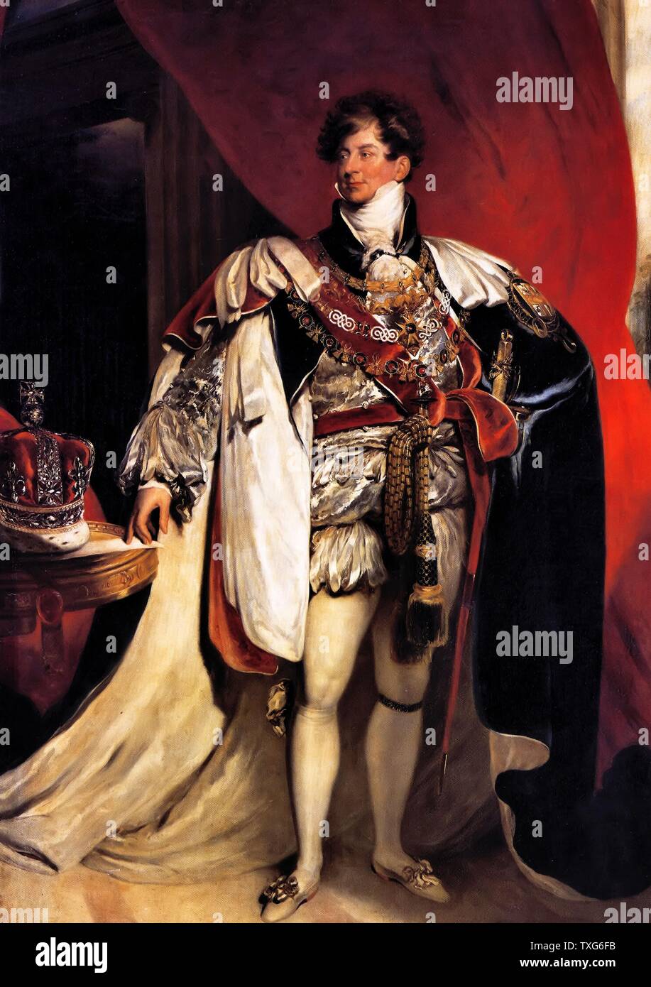 Thomas Lawrence English School George IV, Roi de Grande-Bretagne - Prince regent Huile sur toile Banque D'Images