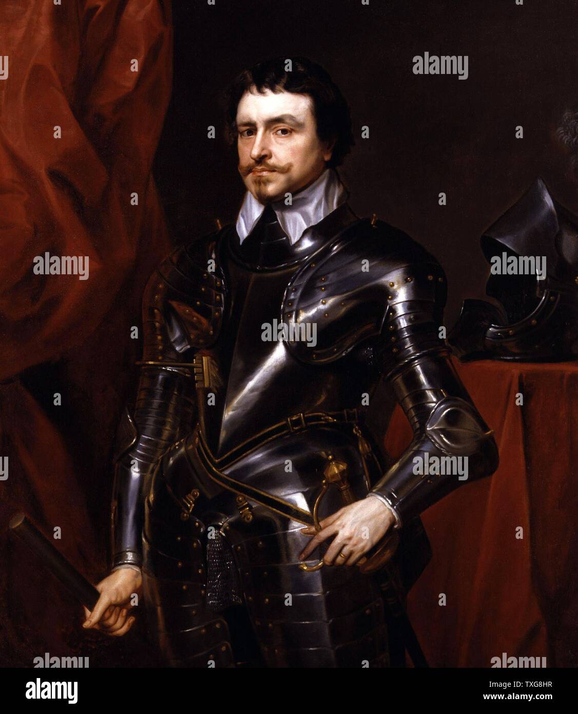 Sir Anthony Van Dyck école flamande Thomas Wentworth, comte de Strafford d'État anglais, une figure majeure dans les événements menant à la Guerre Civile Anglaise Banque D'Images