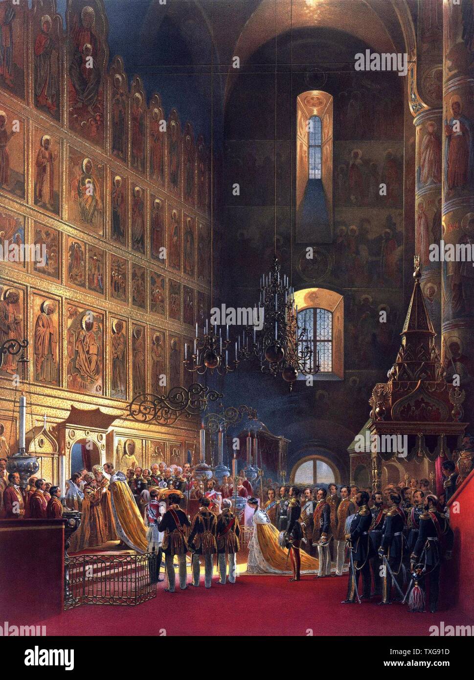 Alexandre II lors de son sacre comme tsar de Russie en 1856 Banque D'Images