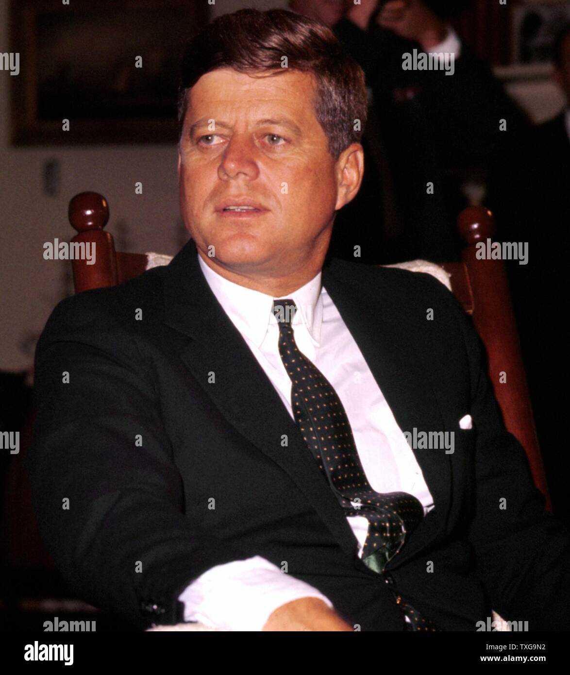 John Fitzgerald Kennedy, 35e président des États-Unis, de 1961 jusqu'à son assassinat en 1963. Banque D'Images