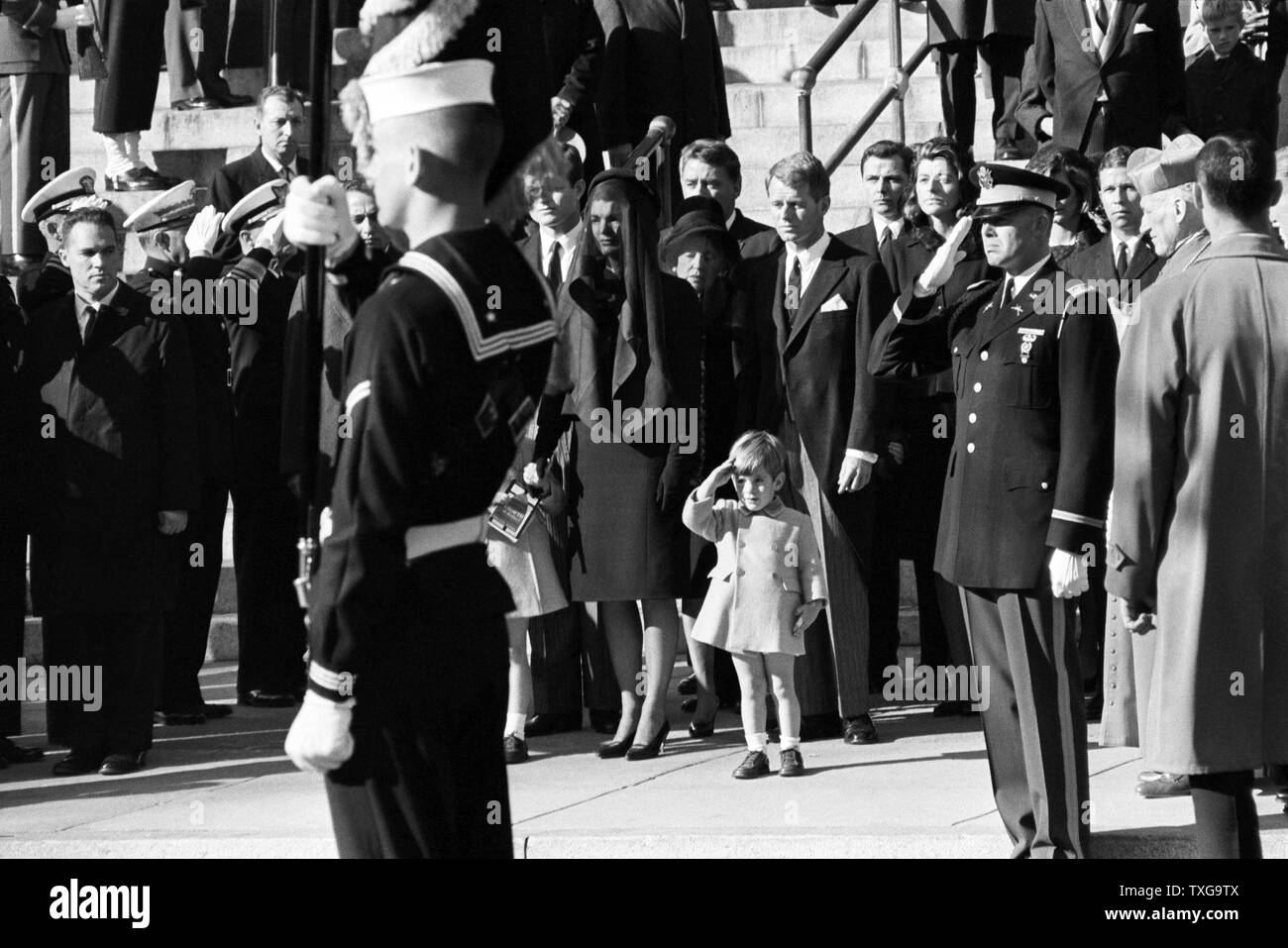 Funérailles de John Fitzgerald Kennedy, 35e président des États-Unis, en 1963. Banque D'Images